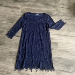 Navy Blue Lace Dress